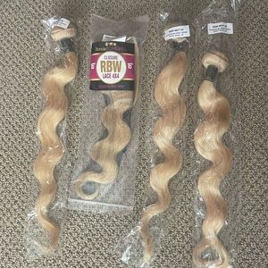 3-20 inch Russian Blonde Bundles with a 16 inch Russian Blonde Closure